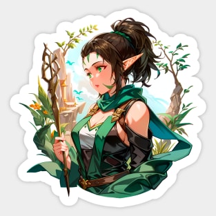 Realistic Anime Nissa, Sage Animist - Zendikar Planeswalker Sticker